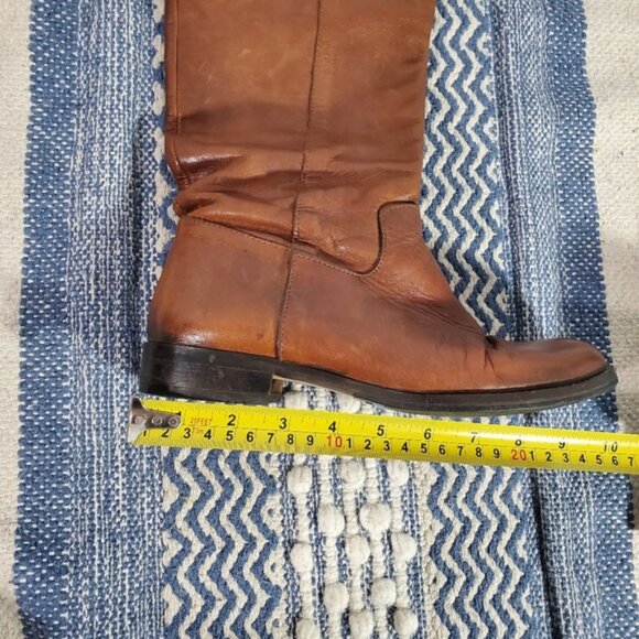 Italian Chestnut Brown Genuine Leather Riding Boot- 37 - Picture 13 of 15
